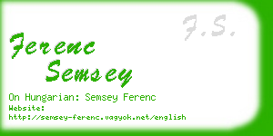 ferenc semsey business card